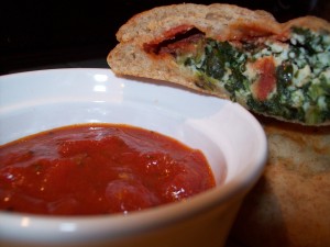 Pepperoni-Spinach Calzones