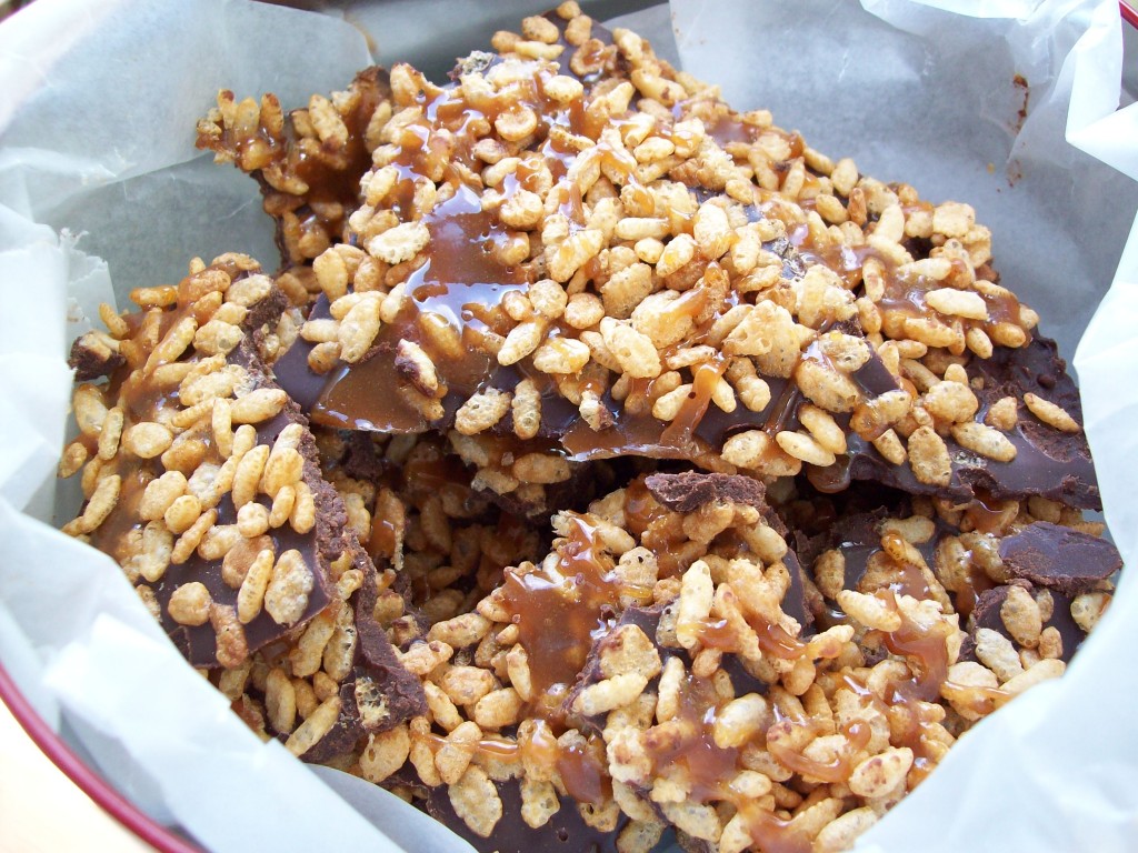 Salted Caramel Krispie Bark