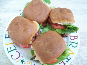 Platter of chicken sandwiches