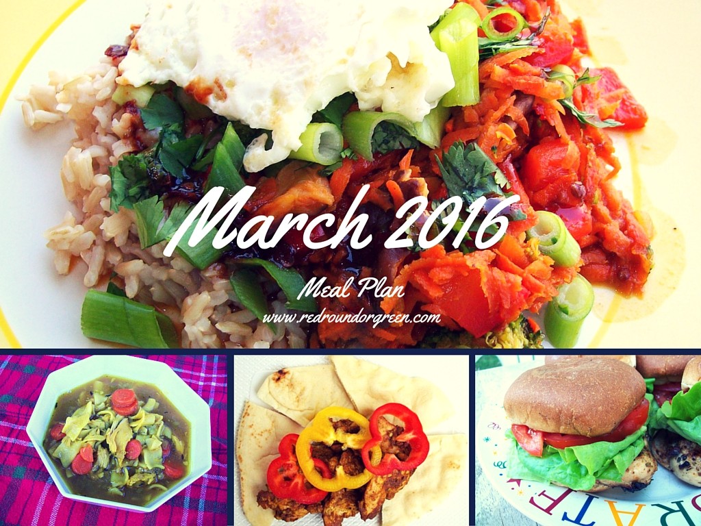 March 2016 Meal Plan