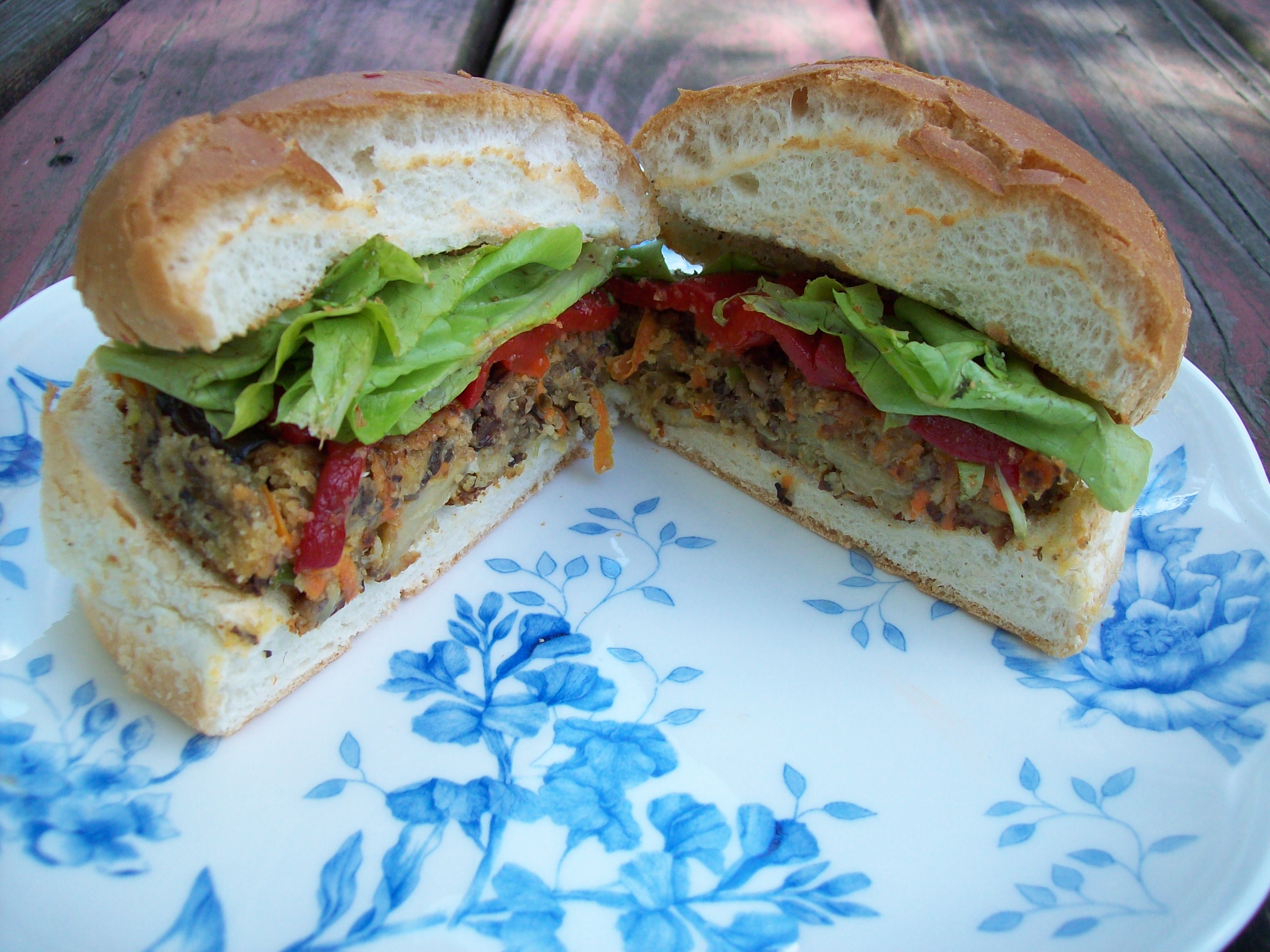 Roasted Veggie Burgers Red, Round, or Green